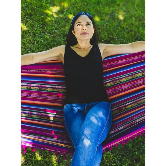 Large Boho Hammock Handwoven| Summer Hammock | Double Sided Colorful Hammock | C - Picture 3 of 7